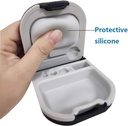 Hallássegítő eset akkumulátor tároló kemény kicsi 0.59 "* 2.44" * 1.57, "Silicone Cushion, ITE, BTE hallókészülék (fekete)