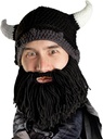 Szakáll fej Viking Looter - Original Handmade Knit Helmet and Removable Black Beard