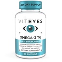 Viteyes Omega-3 TG unterstützt Augen- & Herz-Gesundheit, Natürliche Triglycerid Fischöl Formel, klar, 60 Zähler