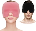 Migrén Fejfájás Relief Cap, Gel Cooling Eye Maszk, Migrén Relief Cap Hot & Cold Therapy Hot Maszk Odorless Migrén Fejfájás Kalap Sinus, Puffy Eyes, Feszültség, Stressz Relief - Rózsaszín