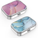 Pill Box 2 Commissite Small Pill Case, Portable for Pocket or Purse Pill Organizer Pill Container Holder to Hold Vitamins, Medication, Halolaj és kiegészítők (2PCS)
