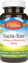 Carlson Niacin- Time 500 mg, B3- vitamin, Idő- Megjelent, 100 tabletta