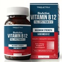 Bioaktív B12-vitamin - 5000 µg, 3 Bioaktív formákat tartalmaz B12 Plus metilfolát kofaktort - metil B12, Adenosil B12 & Hydroxy B12