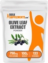 BulkSupplements.com Olive Leaf kivonat por - gyógynövény kiegészítés, antioxidáns forrás, Olive Leaf Powder - Gluten Free, 750mg per Serving, 100g (3.5 oz) (1x csomag)