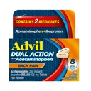 Advil Dual Action Back Pain Caplets Delivers 250mg Ibuprofen és 500mg Acetaminophen adagonként 8 óra hátfájdalom enyhítés - 18