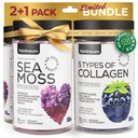 Collagen and Sea Moss Gummees Bundle - Collagen Peptides, Irish Sea Moss, Biotin, Keratin, Bladderwrack - Gumipótló immunitás, méregtelenítés, egészséges haj, bőr és körmök - férfiak és nők számára