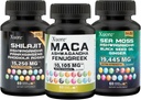Bundle of Sea Moss, Shilajit, Maca, Black Seed Oil, Ashwagandha, Ginger, Shilajit, Rhodiola Rosea, Panax Ginseng, Maca Root, Fenugreek, Trifibranol100X, all in 1 Supplements (1 Pack)