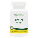 NaturesPlus Iron - 40 mg, 90 tabletta - vegetáriánus, glutén mentes - 45 adag