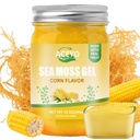 (12 OZ) Irish Sea Moss Gel Organic Raw Vegan Corn Flavored Natural Seamoss Supplement 102 Vitamins and Minerals Wild Harried Non-GMO Immun Defense Booster Thyroid Digestive Support