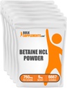 BulkSupplements.com Betaine HCl Powder - Betaine Hydrochlorid Supplement, Betaine Powder - Betaine 750mg, Verdauungshilfe - Glutenfrei, 750mg pro Servierung, 5kg (11 lbs)