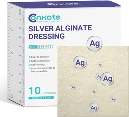 Conkote Ezüst Alginate Sebtapaszok 2 "x 2", 10 csomag, nem-Stick párnázott Ag foltok, Highly Absorbend for Pressure Ulcer, Bed Sore és Diabetic Foot Ulcer