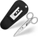 Multi Cél Elektromos olló Bőrhordó Pouch - Nehéz Duty rozsdamentes acél elektromos ollók Striping Notches, Fájl & Scraper - A szurkálók jobbra és balra Handed Use - Fekete