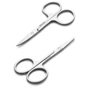 Arc Hair Kis Grooming Olló Férfiak részére - Szemöldök, Orr Haj, Mustacs, Szakáll, Szempilla, Fültisztító Kit - Körös és kerek biztonsági tip csipesz hajvágáshoz - 2PCS Silver