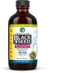 Csodálatos gyógynövények Prémium fekete mag olaj - glutén mentes, nem GMO, hideg sajtolt Nigella Sativa támogatások emésztési egészség, immuntámogatás, agy funkció - 8 Fl Oz