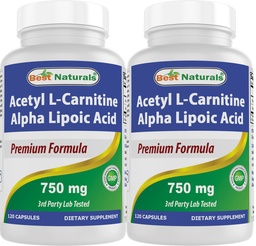 A legjobb természetes acetil-L-karnitin és Alfa Lipoic Acid 750 mg 120 kapszula (120 db 2-es csomag)