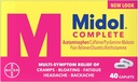 Midol teljes menstruációs fájdalomcsillapító kapcsok Acetaminophen menstruációs tünetmentesítő - 40 gróf (3-as csomag)