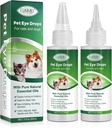 Szemcseppek kutyáknak és macskáknak, finom formula kutya szem cseppek, Flush & Soothe szemirritáció támogatja a szem fertőzés enyhítő szem tisztító, - Pet szem kíméletes ellátás kiegészítés Macskák cseppek a szem - 4.04 fl oz