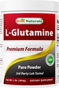 Best Naturals L-Glutamin Pulver - 1 Pfund - 100% reine und freie Form - Glutamin-Recovery-Pulver - Klinisch bewährte Erholungshilfe für Männer und Frauen (817716014555)