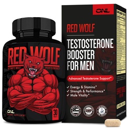 ONL Red Wolf tesztoszteron booster for men - Ultimate Men 's Supplement for High Potency Endurance, Energy & Strength - Testoszteron Supplement for men - w / Tongkat Ali Male Enhancement - 30 Ct