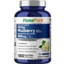 NusaPure White Mulberry Leaf kivonat 10: 1 kivonat, 500 mg egyenértékű 5000mg 180 Veg Caps (Vegan, nem GMO Bioperine)