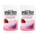 NaturesPlus SPIRU- TEIN, Strawberry - 1,2 £, Pack of 2 - Plant- Based Protein Shake - Non-GMO, Vegetáriánus, Gluten Free - 32 Total Servings
