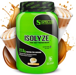 Faj Nutrition Isolyze Whey Protein Powder, 100% Whey Isolate for Muscle Building, 27.5g Protein Per Scoop, No Sugar & Low Fat (Karamell Macchiato, 22 Servings)