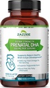 Zazzee Extra Strength Prenatal DHA 500 mg, 180 Enteric Coated Softgels, 1000 mg Omega 3-as, 1000 UI D3-vitamin, Burp Free, No Fishy Aftaste, Superior Trigliceride Form, Tisztított mélytengeri halolaj