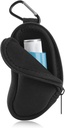 Asthma Inhaler Holder Védje hordozható táska hordozó Neoprene Travel Inhaler Mini Bag L- formázott inhaler, Inhaler Nem tartalmazza (fekete)