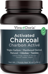 Viva Doria Virgin Actived Charcoin Powder, Hardwood Derived, Food Grade, 16 Oz (1 font)
