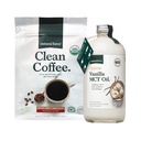 Natural Force Organic Clean Coffee + Creamy Vanilla MCT Oil Bundle - Ízesített MCT Creamer & Mold & Mycotoxin Free Coffee - Non-GMO, Keto, Paleo, Vegan - 12 Oz Bag és 16 Oz üveg