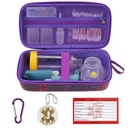 MGZNMTY Travel Carrying Case Commerble with Asthma Inhaler Spacer for up and Children, Masks, Inhaler Holder with Asthma Alert Tag and Medical Card, Carabiner (Only Case) (Galaxy)