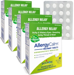 Boiron AllergySolid Tablets 240 Count, Relief from Allergies and Hay Fever Tünetei Tüsszentés, Runny Nose, Itchy Eyes, torok, Allergia Nyugodt Tabs (Korábban RhinAllergia) (4 60ct dobozok)