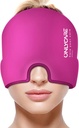 ONLYCARE Migrén Relief Cap, Frissített Odorless Migrén Jégfej Wrap, Fejfájás Relief Hat Migrén, Hot Pink
