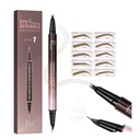 Pudaier 2- in1 Kanyarított szemöldök Pen & Eyeliner 10Pcs Brow Stencils, Microblading Eyebrow Pencil, Vízálló és hosszú tartású, szarvasgomba