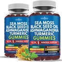 Sea Moss Gumies, Sea Moss, Black Seed, Ashwagandha, Turmic, Manuka Honey, ACV, Dandelion, Black Pepper, Burdock, Bladderwrack, Vegan - 120 Count