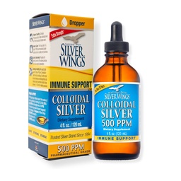 Natural Path Silver Wings Colloidal Silver 500ppm Immun Support Supplement 4 fl. oz. Dropper