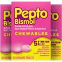Pepto Bismol rágótabletta hányingerre, szívégésre, emésztési zavarra, gyomorpanaszok és hasmenés enyhítésére, eredeti ízesítő, 90 összesen (3 csomag 30)