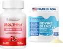 Urolithin Eine Ergänzung 1000 MG für Muskelkraft + Bovine Colostrum & Collagen Pulver für Gut Gesundheit, Immununterstützung, Haarwachstum & Beauty Supplement