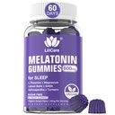 Melatonin Gumies 10 mg 20 mg felnőtteknek, Extra Strength with L- Theanine, Ashwagandha, Magnézium, Turmeric, GABA, Lemon Balm és Chammile for Supports Health Circadian Rhythm, Vegan Grape Flavor