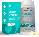 Vegán Omega 3 kiegészítés - EPA, DHA kiegészítők és D3-vitamin - Alga Omega 3 Vegán kiegészítők agy, szem és szív egészség - gyerekeknek és felnőtteknek (120 kapszula)