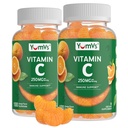 YumV C-vitamin gumi felnőttek számára - 250 mg narancssárga ízesített C-vitamin gumi - C-vitamin Rágógumi felnőttek számára - Immunszuppresszív kiegészítés - Kosher, Halal, glutén mentes (200 gróf), 2 csomag