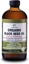 Organic Black Seed Oil - USDA Certified Cold Pressed Glass Bottle Over 1,5% Thymokinone 3X strength Turkey Black Cumin Nigella Sativa non-GMO 100% Pure Blackseed Oil (32oz Glass (2X16) Pottle)
