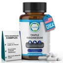 Triple Magnézium Supplement, 235 mg, Dimotion Malate, Citrate, Lysinát Chelate, 60 kapszula, Supports Sleep, Izom Relaxation, Bone & Heart Health, Energy & Nerve Function, USA Made