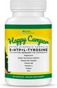 Legyen boldog, 120 Vegetáriánus kapszula, szerotonin és Dopamin booster co- Factors, 5- HTP, L- tirozin, magnézium, zöld tea kivonat, réz, cink, C-vitamin, B9-vitamin, B6-vitamin