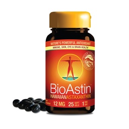 Nutrex Hawaii BioAstin Hawaii Astaxantin - 12 mg, 25 Softgels - Farm- Direct Premium Antioxidáns Support Eye, Skin, Joint & Immune System Health - Non-GMO & Gluten- Free