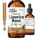 Wild & Organic Licorice Tinture - Emésztési támogatás - Tiszta édesgyökér kivonat cseppek - Glycyrrhiza Glabra - Vegan, Sugar & Alcohol- Free Supplement - 2 fl oz