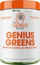 Genius Brand Genius Greens - Greens Powder for Healthy Mind & Immunity Support - Organic Vegetables, Blueberries & Lion's Mane - Convenient Drink Mix - Angenehmer Geschmack - 20 Portionen