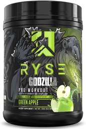 RYSE Godzilla X Noel Deyzel Pre Workout Powder - Green Apple - 400 mg koffein, magas Stim Pre- Edzés férfiaknak és nőknek citrulline & Beta Alanine - Energy, Pump & Focus - 20 / 40 Servings