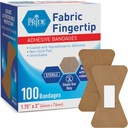MED PRIDE Sterile Fingertip Fabric Bandages 1.75in X 3in Hypoallergenic Adhesive Latex- Free 100 Count