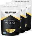 Terrasoul Superfoods Premium Nutritional Yeast Flakes, 3 LBS (3-as csomag), megerősített, Savory Superfood for Vegan Cheese, fűszerezés, és Plant- alapú fehérje boost